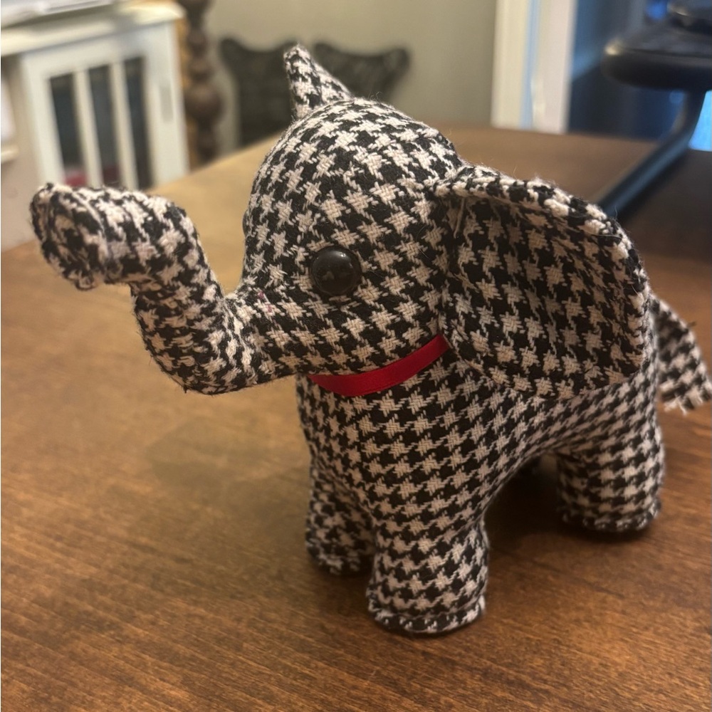 Chelsea Teddy Bears Black and White Houndstooth Elephant